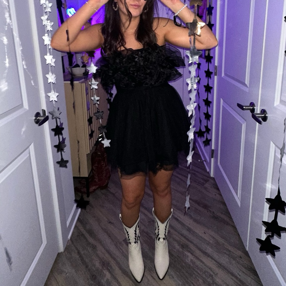 Selfie Leslie Black Mini Dress - Picture 2 of 6